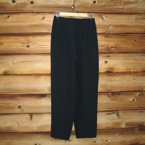 Vintage Black High Waist Tapered Wool Silk Pants - Picture 1 of 6